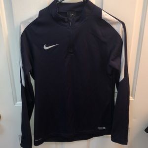 GENTLY Worn NIKE DRI FIT 1/4 zip in NVY/WHT, Sz.S